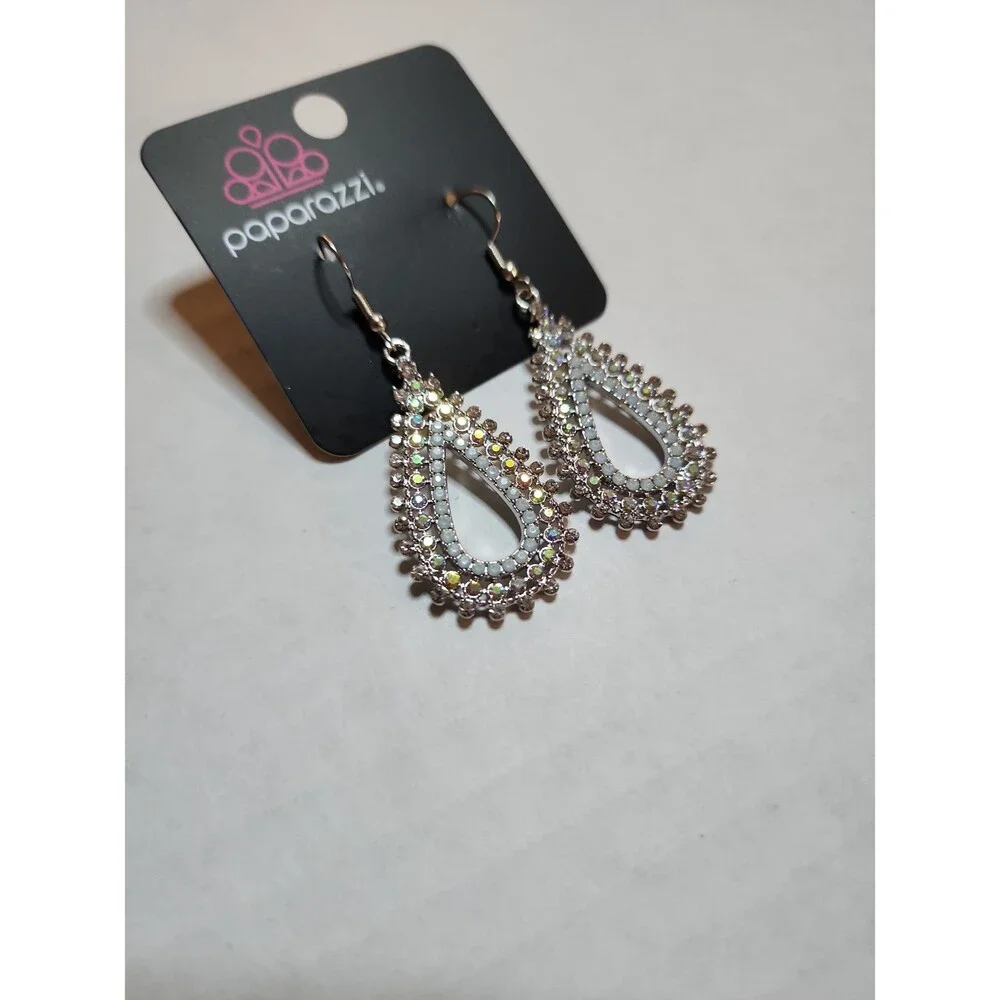 Paparazzi The Works Multi Iridescent Rhinestone Earrings - NWT Glam